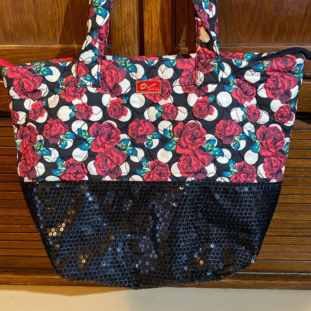 Betsey Johnson Floral and Sequin Shoulder Bag
